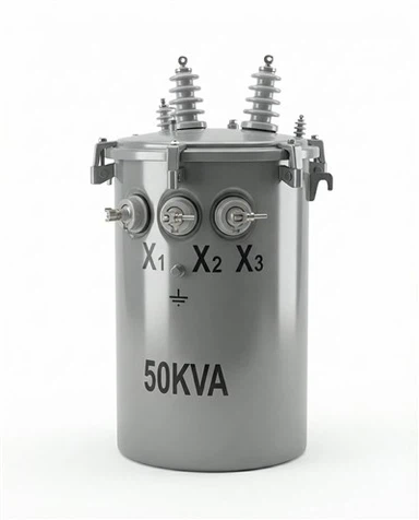 7,2KV 13,8KV 34,5 KV qutbga o'rnatilgan transformator